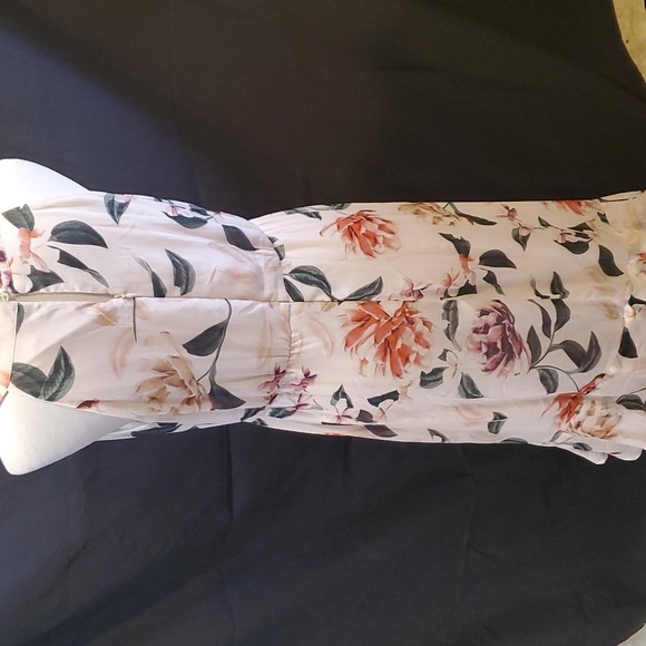 CK High Low Ruffle Botton Halter Dress SZ 10 - Picture 4 of 5